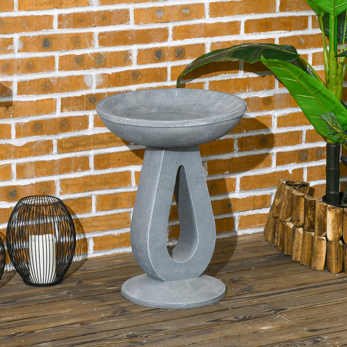 Outsunny Resin Bird Bath For Outdoors, 20.1\" Tall Birdbath With Stone Look