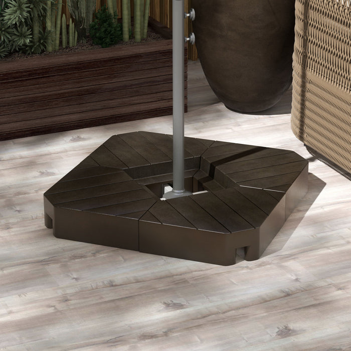 Outsunny Cantilever Umbrella Weights 132 lb. Water or 176 lb. Sand, Brown