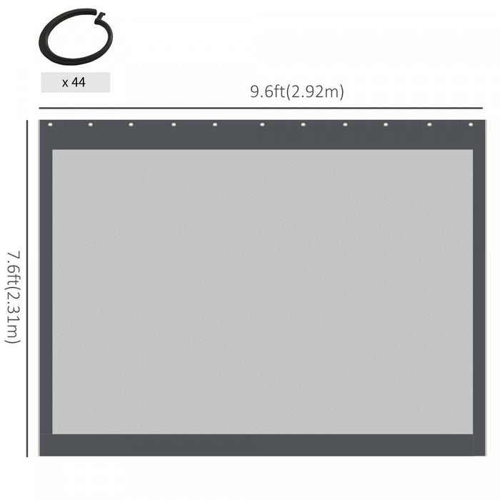 Outsunny Gazebo Mosquito Netting Replacement, 4-panel Canopy Screen Walls With Zipper For 10' X 10' Gazebo, (sidewall Only), Dark Grey