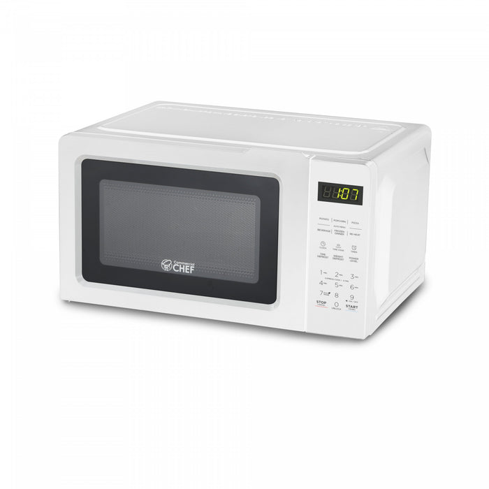 CHM Series Commercial Chef 0.7 Cu. Ft. Countertop Microwave Oven, CHM770W, White Countertop Microwave Less 1cuft