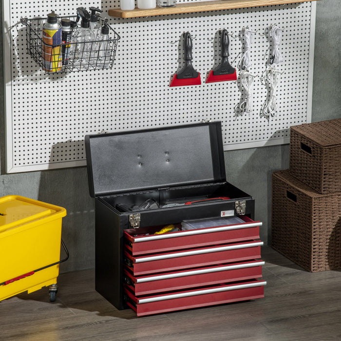 Durhand Metal Tool Box Portable Tool Chest Organizer With Drawers