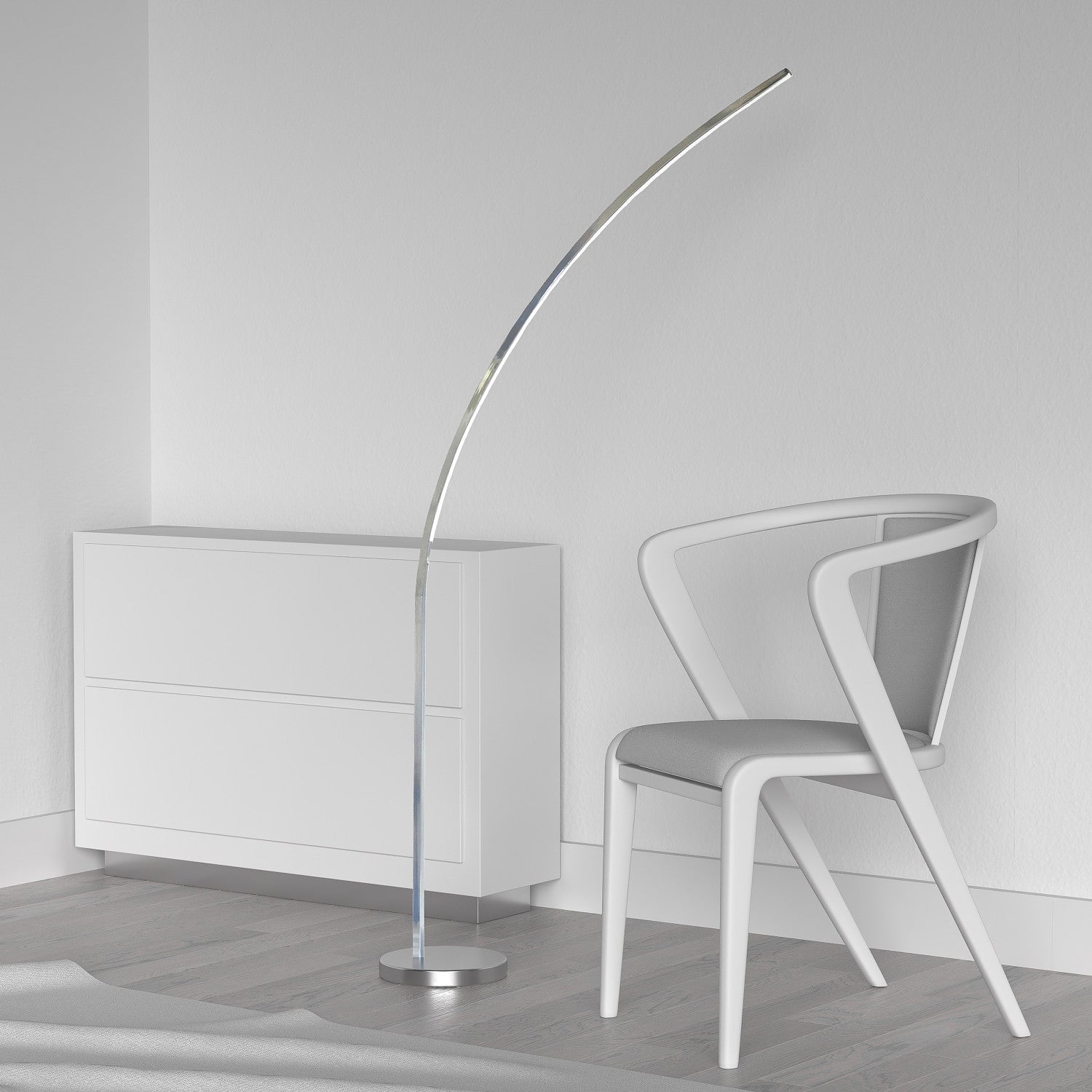 Dainolite Gentle Bend LED Floor Lamp 22w Polished Chrome Finish