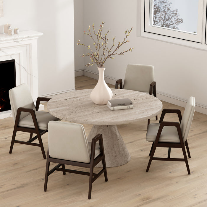 Stella Modern Velvet Wood Armchair in Champagne - Set of 4