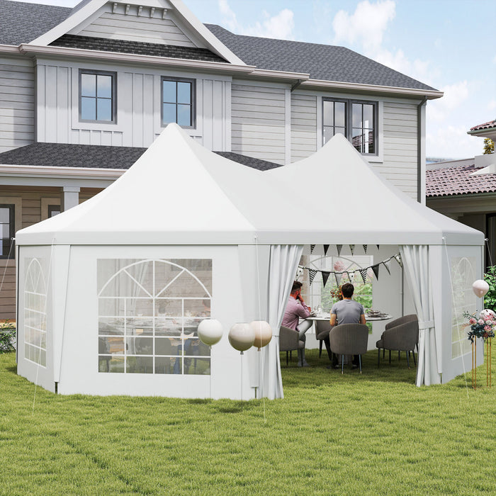 Outsunny 16' x 22' High Peak Octagonal Event Party Tent for Parties