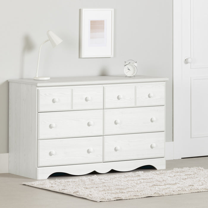 Summer Breeze 6-Drawer Dresser - White Pine