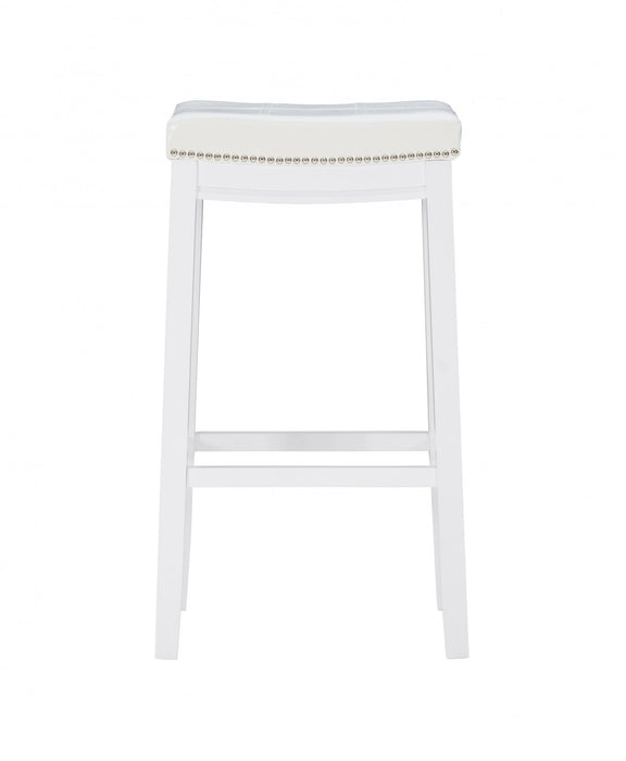 Claridge Fabric Backless Barstool - White