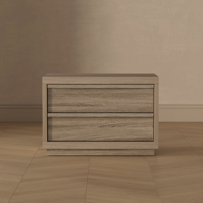 Navis Contemporary 32\" Nightstand in Natural Oak (2-Drawer)