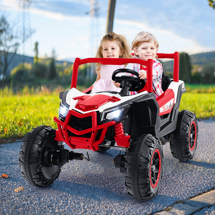 Costway 24v Kids Ride On Utv With 4 X 100w Powerful Engine Remote Control High/low Speed Red
