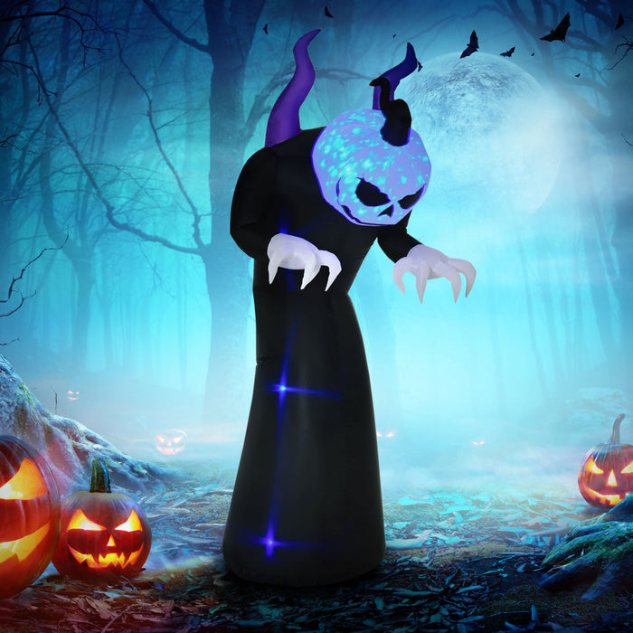 Outsunny 7ft Inflatable Halloween Round-headed Ghost W/ Leds