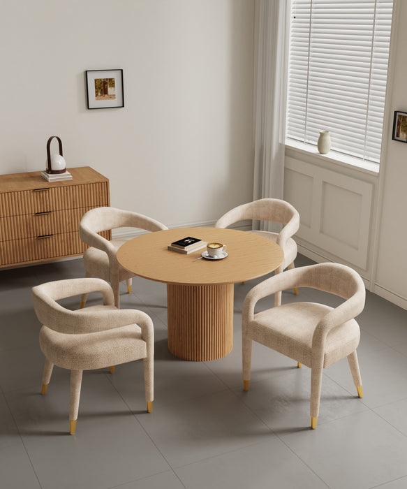 Aspen and Hathaway Modern Industry Chic 5-Piece Dining Set in Silver Lining and Natural