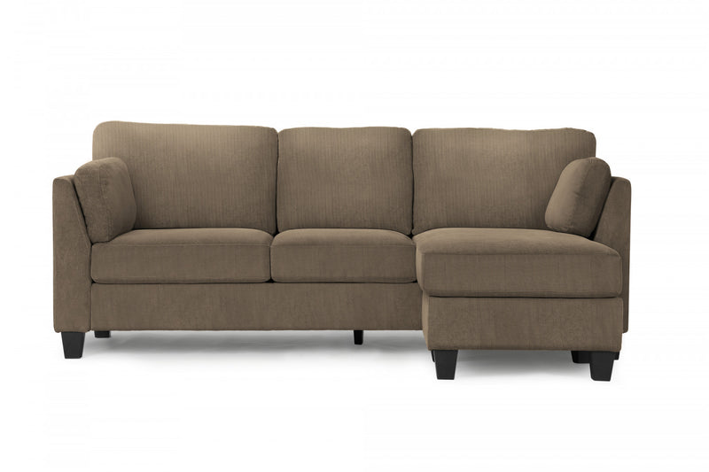 Upholstered Sofa Chaise Lounger, Light Brown Fabric Sofa