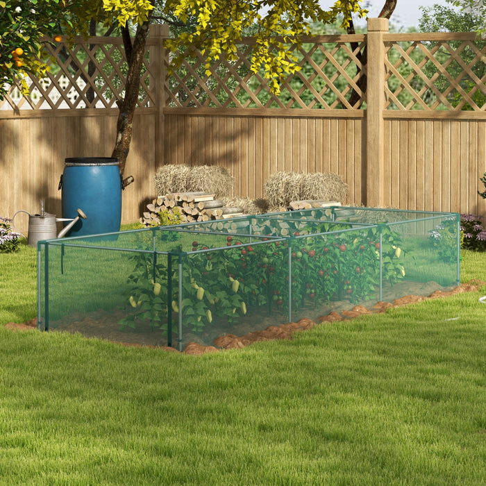 Outsunny 12' x 4' Crop Cage, Plant Protector with Zipper Roll-Up Door