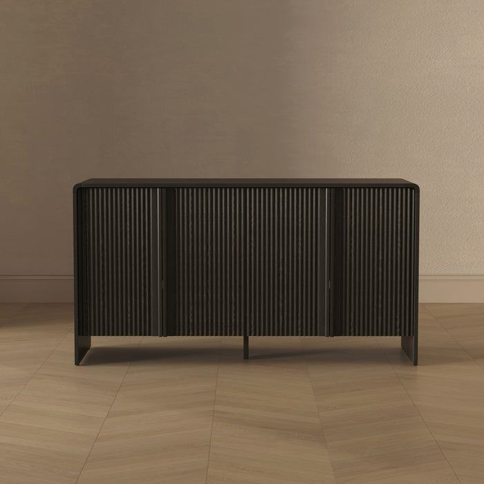 Novara Contemporary 60\" Sideboard in Black (4-Door)
