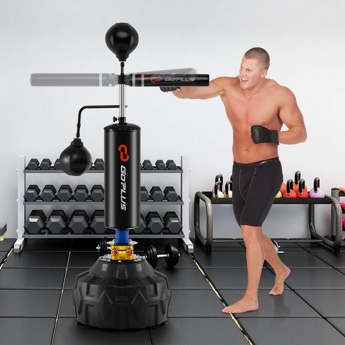 Goplus Boxing Speed Trainer Freestanding Fillable 360° Spinning Bar Adjustable Height