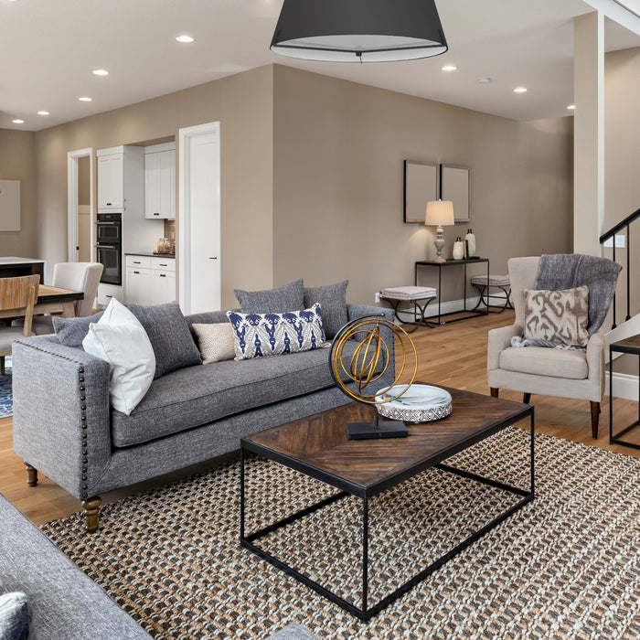 Dainolite Preston 4 Light Pendant 33\" Dia Matte Black Black Fabric Shade Lamp