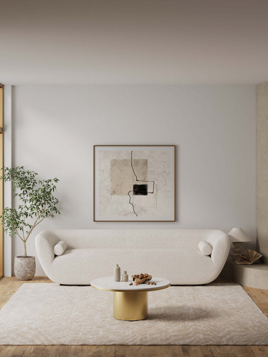 Glenn Modern Glam Sintered Stone Top Coffee Table in Gold