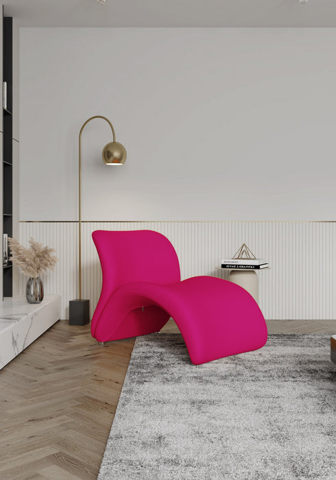 Rosebud Modern Wool Blend Accent Chair in Fuchsia - Set of 2