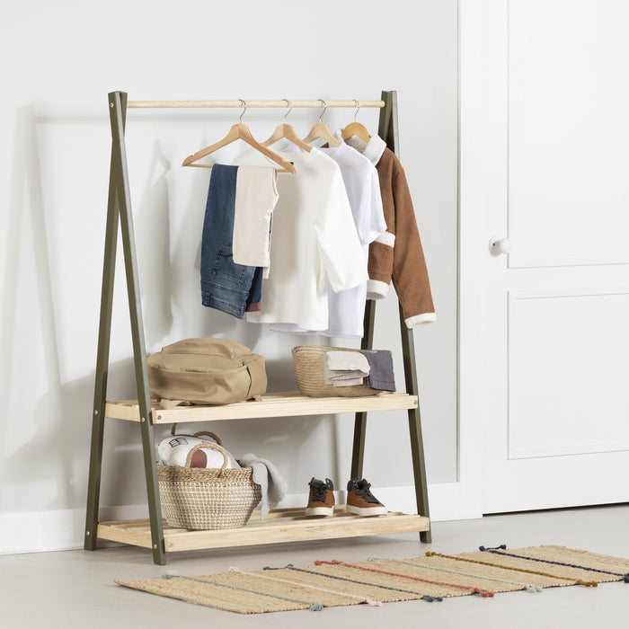 Sweedi Kids Wooden Clothes Rack - Olive Green