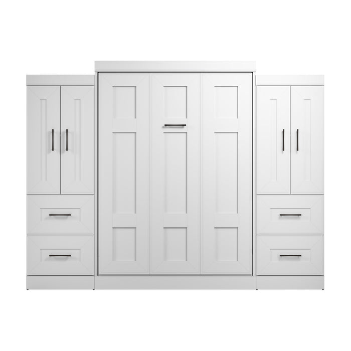 Bestar Edge Full Murphy Bed with Wardrobes (110 W) - White