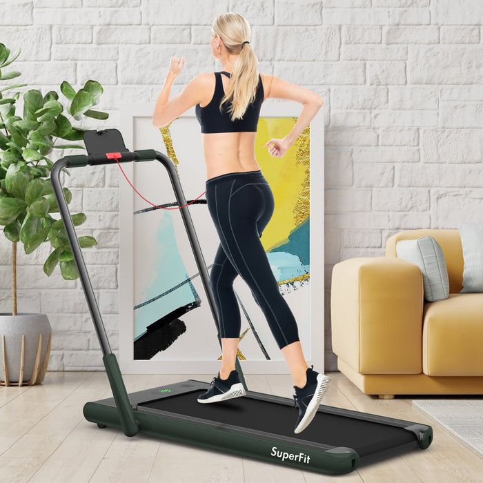 Superfit 2.25hp 2 In 1 Folding Under Desk Treadmill W/ Remote Control App