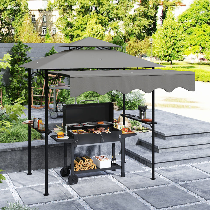 Outsunny 8' X 5' Grill Gazebo, Double Tiered Barbecue Gazebo