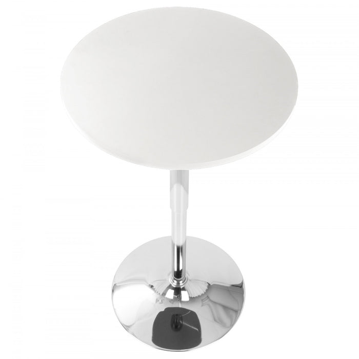 LumiSource Adjustable Contemporary Bar Dining Pub Table - White