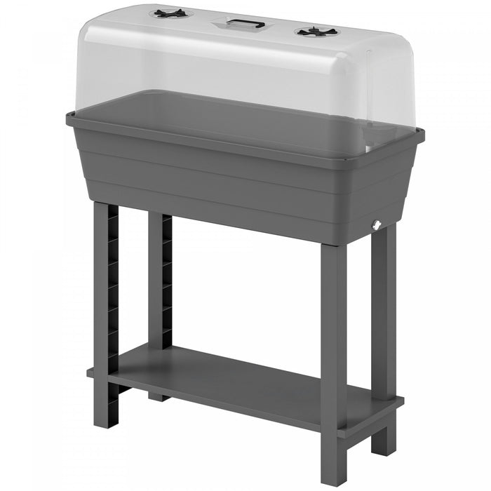 Outsunny 41L Self Watering Raised Garden Bed, Planter Box, Dark Grey