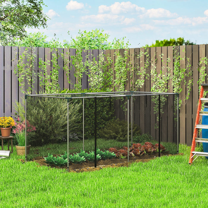 Outsunny 8' x 4' Plant Protection Tent Crop Cage with Door, Black