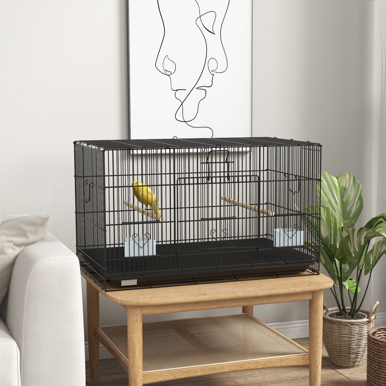 Pawhut Birdcage For Canaries, Lovebirds Finches, Budgie Cage