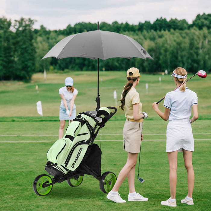 Goplus Folding 3 Wheels Golf Push Cart W/bag Scoreboard Adjustable Handle Green
