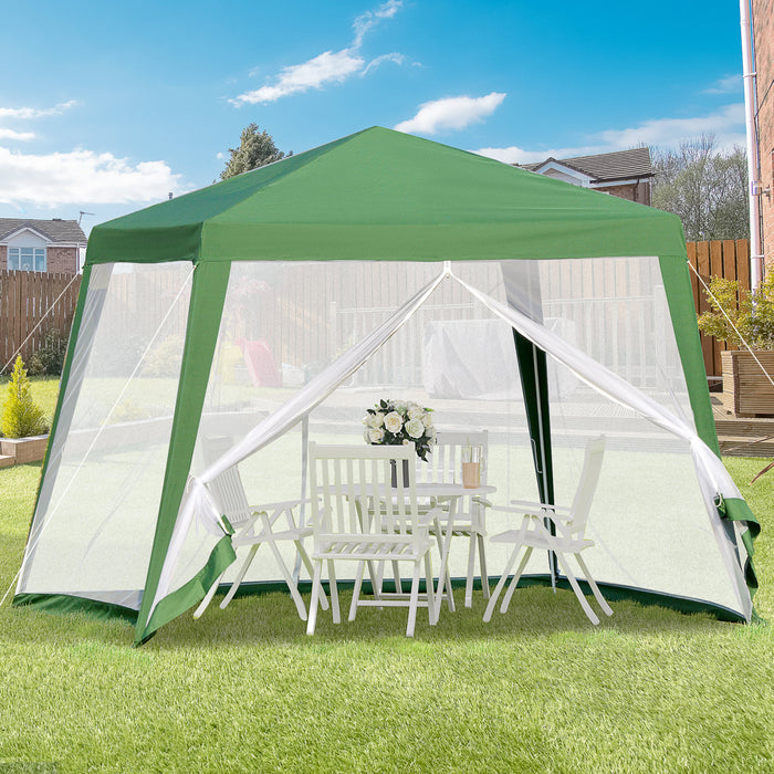 Outsunny Party Tent Canopy, Outdoor Gazebo Sun Shade Shelter, Green