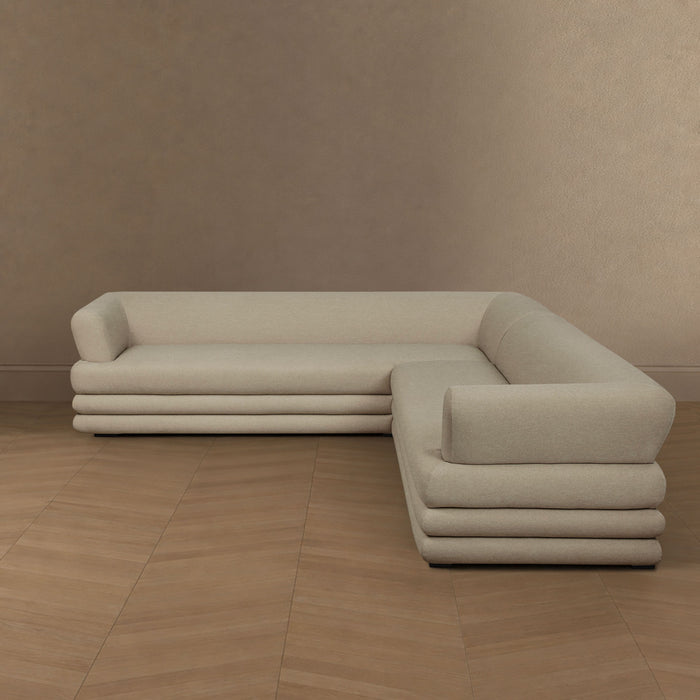 Royal Contemporary Modern 2-Piece Sectional in Natural