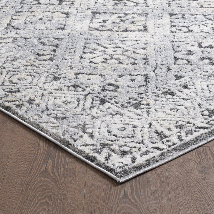 Darius Vintage Grey Diamond Area Rug - 6'7\" x 9'6\"