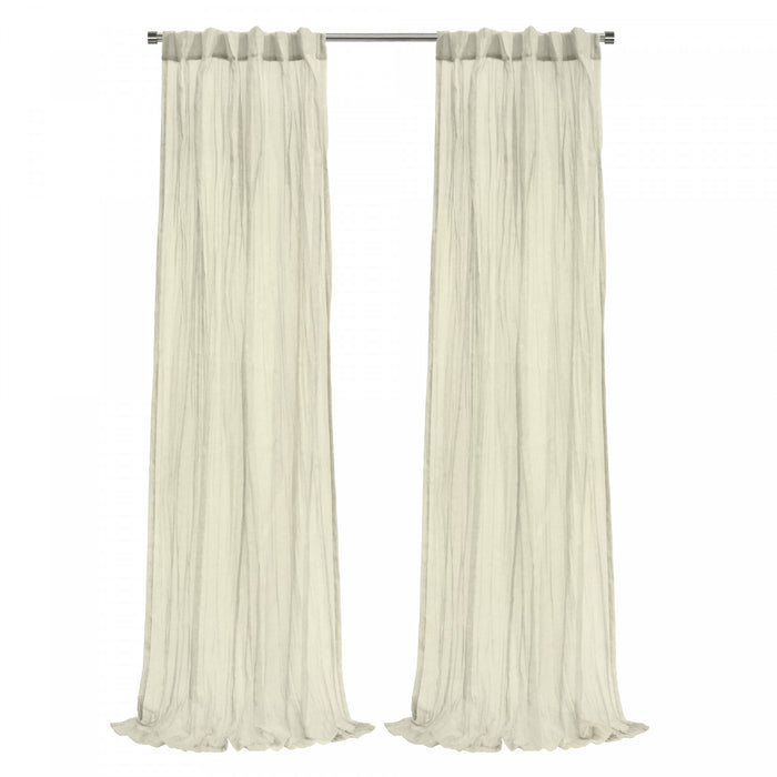Habitat Paloma Grey Sheer Dual Header Curtain Panel - 52 x 95