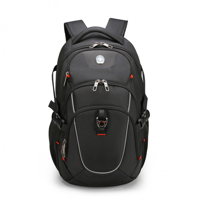 Swissdigital Kappel School Backpack – 17\" Laptop Bag, SDD Finder, Add-A-Bag System, Reflective Trim, Multi-Pockets, Ergonomic