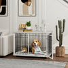 Pawhut 35in Dog Crate Furniture With Washable Cushion, Indoor Dog Kennel End Table With Adjustable F|Pawhut Meuble De Cage De Chien Avec Coussin Lavable, Table D'appoint Pour Niche D'interieur Avec Pie