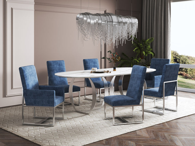 Element Modern 6-Piece Dining Chair Set in Blue