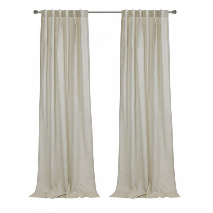 Habitat Bolton Linen Light Filtering Dual Header Curtain Panel - 52 x 108
