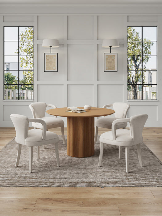 Hathaway and Palmer Modern Industry Chic 5-Piece Dining Set in Silver Lining and Natural Dining Room Set