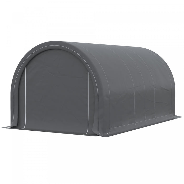 Outsunny 10' X 16' Carport Storage Tent Anti-uv Pe Portable Garage, Grey