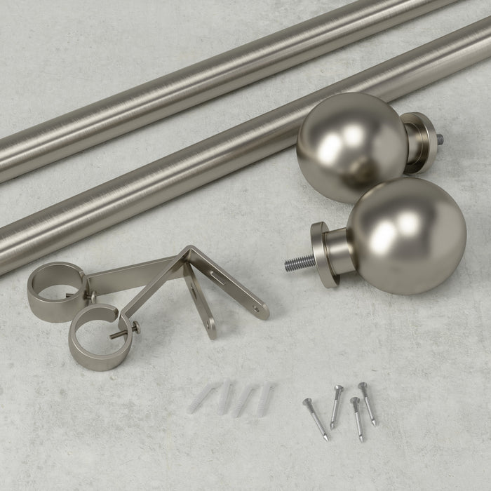 Umbra Bolas Nickel Expandable 1\" Curtain Rod - 36\"-72\" 