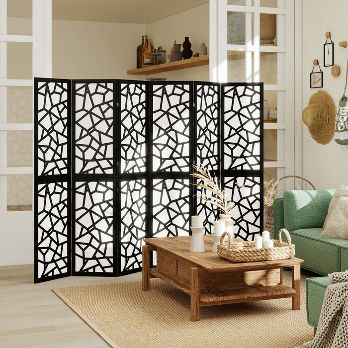 HOMCOM 6 Panel Room Divider, 5.6 FT Lightweight Privacy Screen, Black