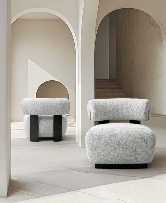 Bartow Mid-Century Modern Upholstered Lounge Chair in Ivory Multi - Set of 2