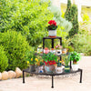 Ironwork Fan-shaped 3-tier Pot Plant Stand Stair-step Design