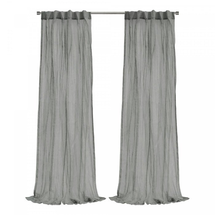 Habitat Paloma Pale Thyme Sheer Dual Header Curtain Panel - 52 x 95