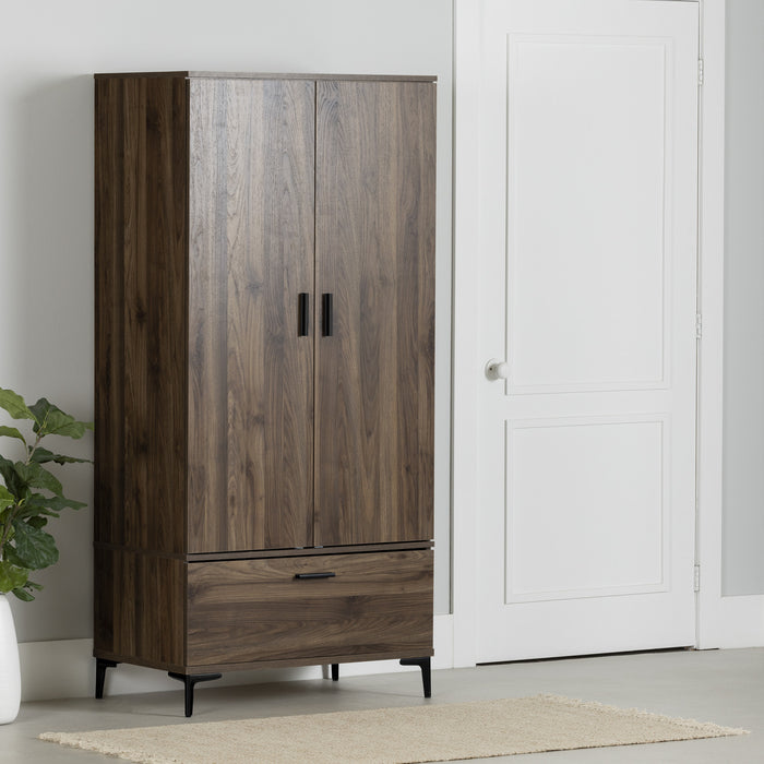 Musano Wardrobe Armoire With Doors And Drawers - Natural Walnut 