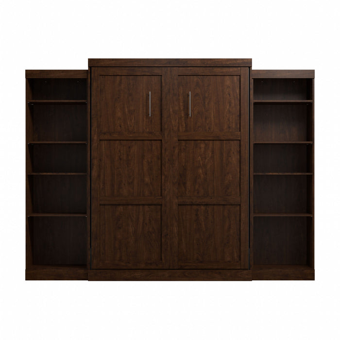 Bestar Pur Queen Murphy Bed and Two Storage Units 115-Inch Wall Bed