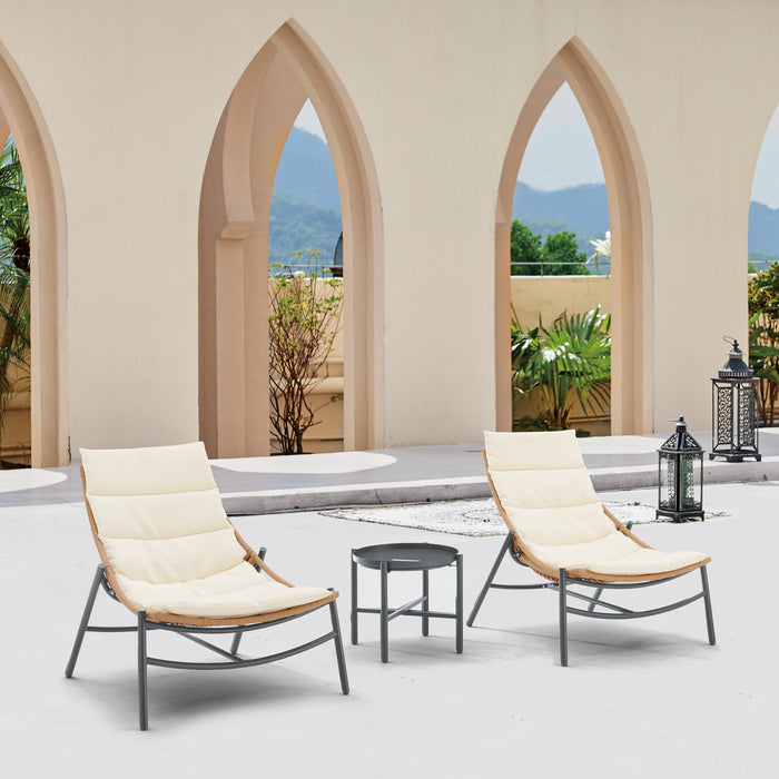 Sunset Modern 3-Piece Conversation Set in Cream