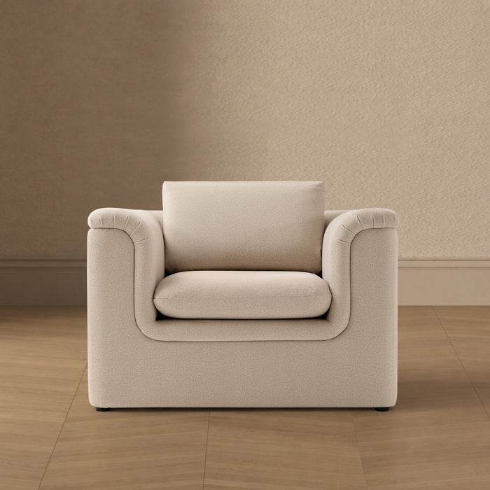 Haven Contemporary Modern Upholstered Accent Chair in Wheat