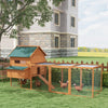 Pawhut 137" Chicken Coop, Wooden Large Hen House With Chicken Run, Nesting Box, Poultry Cage For Out|Pawhut 137" Poulailler En Bois Grand Poulailler De Luxe Clapier A Lapins Cage A Volaille Verrouillab